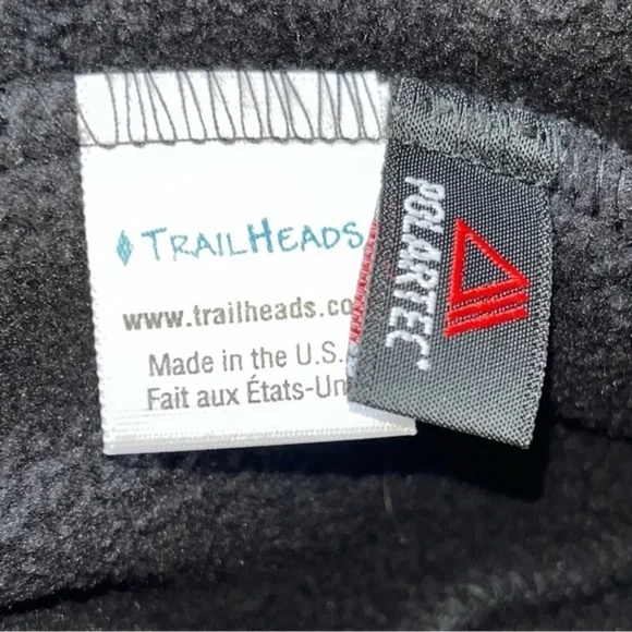 Trail Heads | Black Purple Polartec Fleece Ponytail Compatible Beanie - Picture 4 of 4